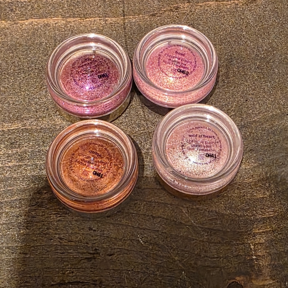 Set of Four Pink and Purple Glitter Eyeshadows